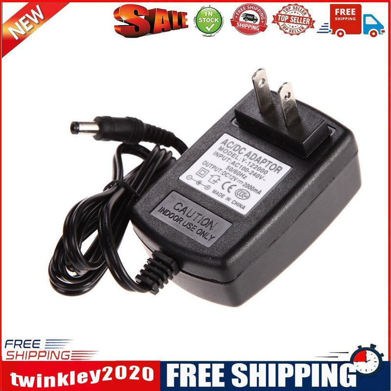 AC 100-240V Converter Adapter DC 5.5 x 2.5MM 12V 2A 2000mA Charger US Plug