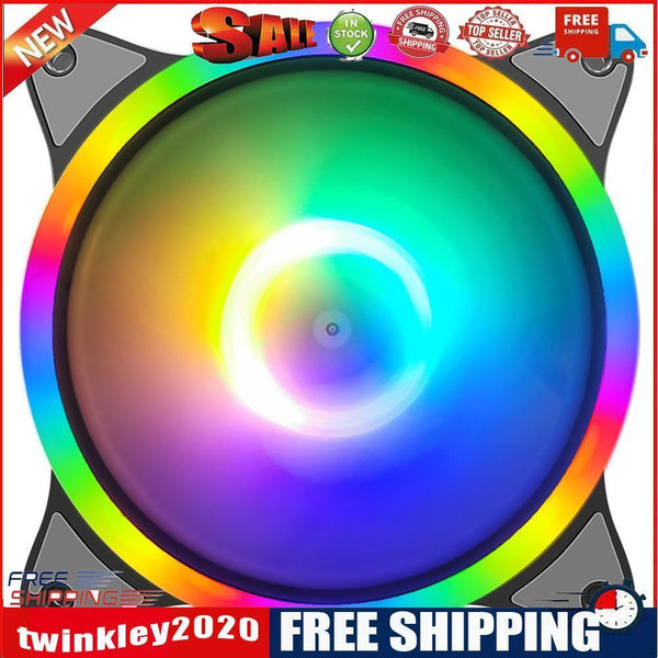 COOLMOON 12cm Large 4 Pin Cooling Fan Chassis PC Case Mute Rainbow Heatsink