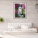 5D Kit Rhinestone Pictures DIY Cat in Flowers Full Round Drill Diamond Painting