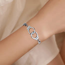 Simple Stainless Steel Freedom Letter Adjustable Bracelet Women Wrist Jewelry