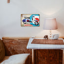 Weatherproof Retro Chic Motorcycle Sign Iron Painting Wall Drawing (3) Newly