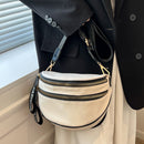 Women Crossbody Bags Large Capacity Leather Hit Color Ladies Saddle Handbags
