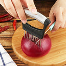 Needle Cutting Fish Food Slice Assistant Vegetable Holder Onion Slicer Cutter