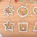 House Xmas Ornament Wood Hanging Christmas Tree Pendant Snowman Snowflake Elk