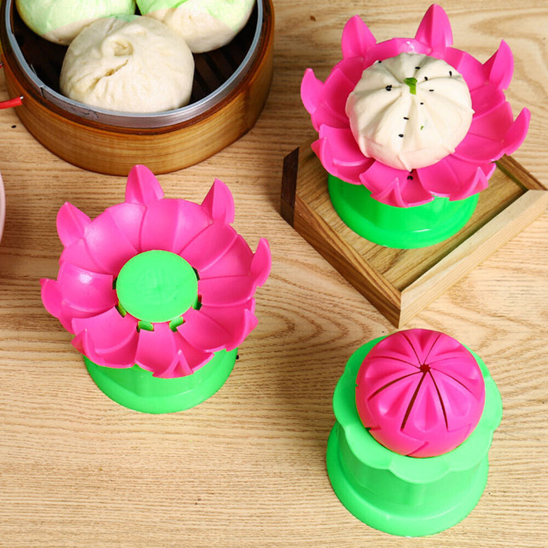 Chinese Baozi Pastry Pie Stuffed Bun Maker Mold DIY Kitchen Tool (Green L)