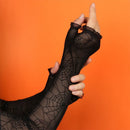 Spider Web Gothic Mittens Arm Sleeves Women Long Gloves Halloween Gloves