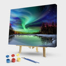 Painting By Numbers Aurora Hand Painted Canvas Oil Art Picture Crafts DIY Kit