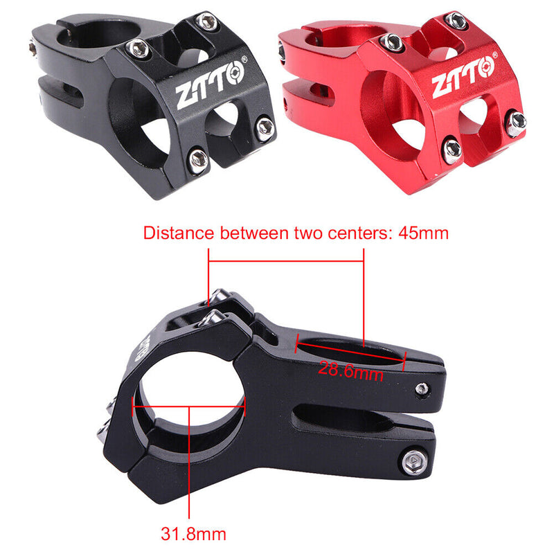 ZTTO Cycling Stem Bicycle Aluminium 31.8mm MTB Bike Handlebar Stem (Red) Newly