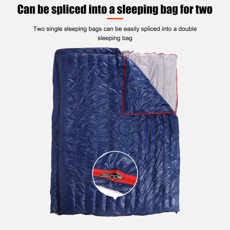 Goose Down Cold Temperature Sleeping Bag Portable Soft for Hiking Mountaine