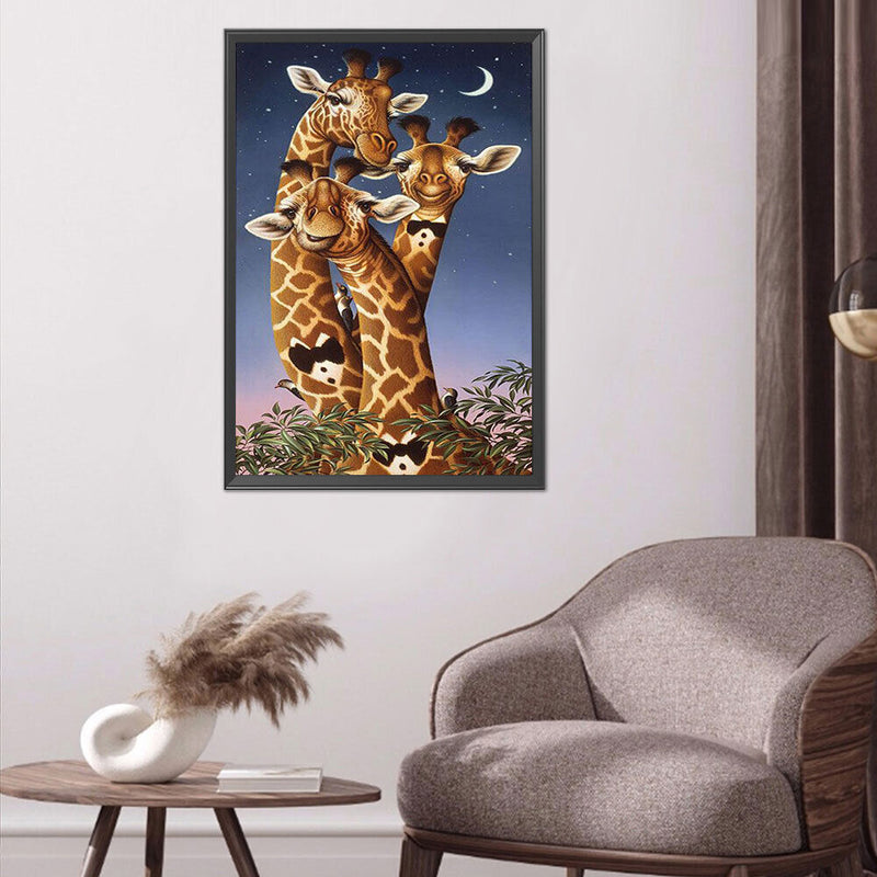 Mr Giraffes Oil Paint By Numbers Kits DIY Canvas Wall Art Picture Home Crafts
