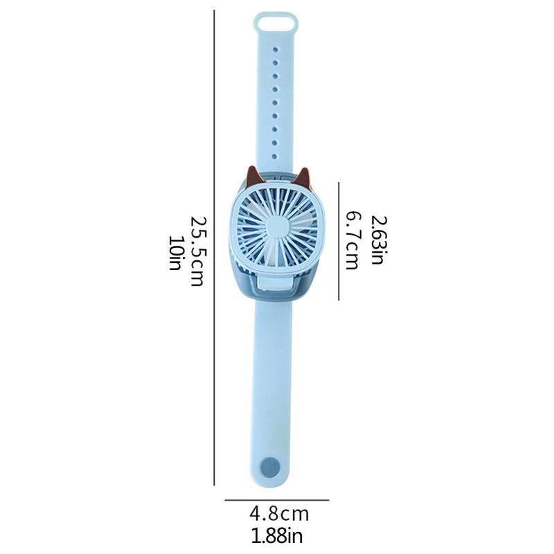 Fan Watches, Mini Silent Electric Personal Watch Cooling Wrist Fan (Blue)