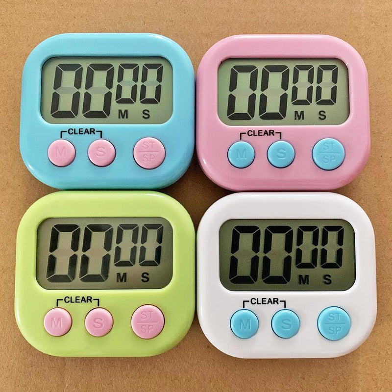 5pcs LCD Digital Timer Magnetic Kitchen Countdown Alarm Clock (Pink)