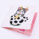 Greeting Cards Cat Special Shaped Bright Diamond Painting DIY Kit (KP001) Newly