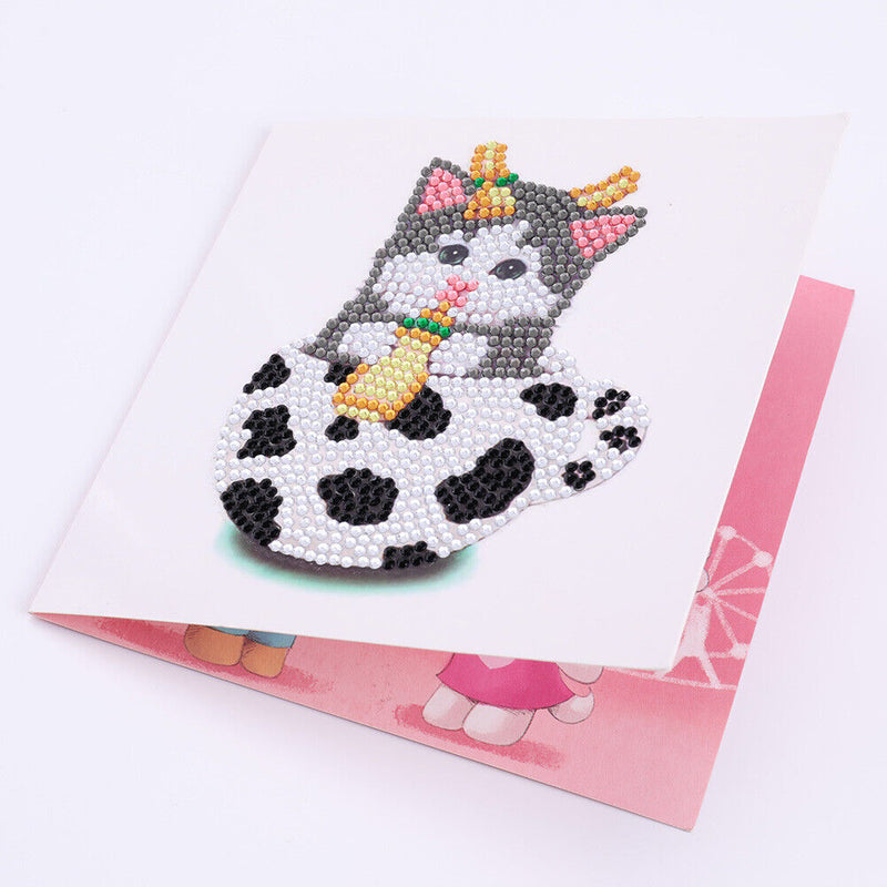 Greeting Cards Cat Special Shaped Bright Diamond Painting DIY Kit (KP001) Newly