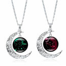 Gifts Sliver Celestial Jewelry 12 Zodiac 12 Constellation Moon Pendant Necklace