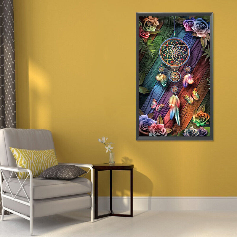 5D Diamond Painting Kit Flower Dream Catcher Full Round Drill Rhinestone DI