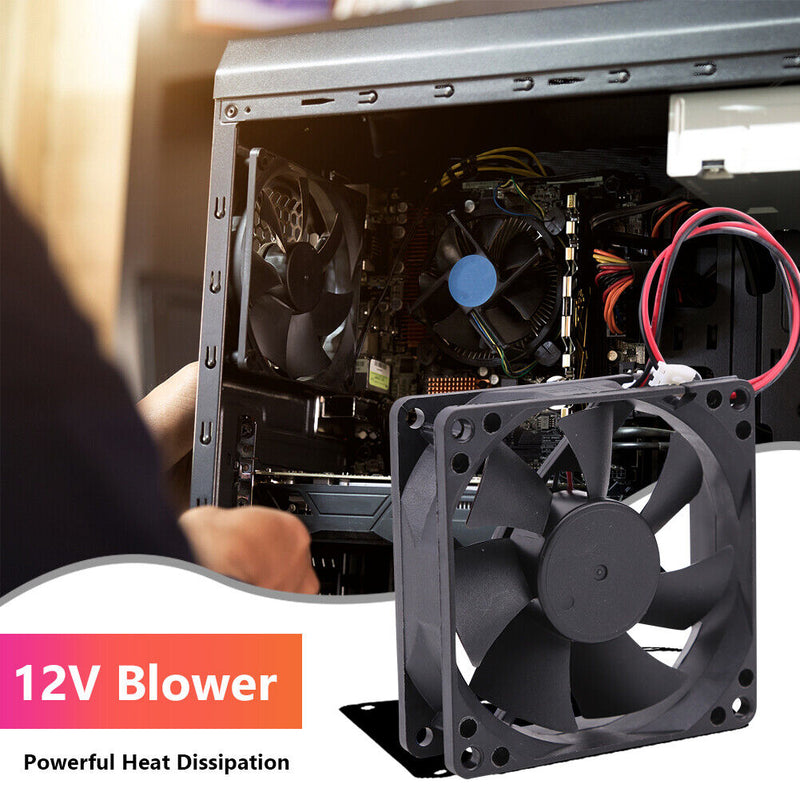 Computer Fan 8025 Desktop PC Case Cooling Fan DC 12V with 2-Pin 2-Wire Connector