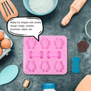 Cake Fondant Molds - Dog Paw & Bone Shape - Silicone Candy Gummy Mold Pink