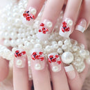 500pcs Glitter Shimmer Sharp Tip Nail Art Rhinestones Manicure Charm (Red)
