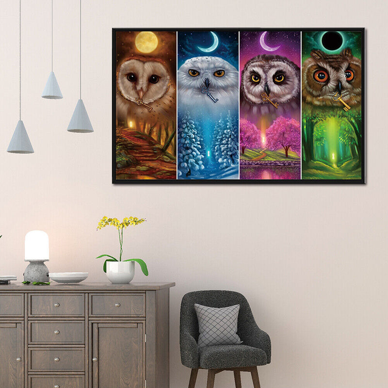 5D Diamond Painting Full Square Drill Color owl Picture of Rhinestone