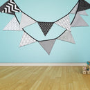 INS Nordic Cotton Fabric Flags Black Gray Pennant Party Wedding Supplies