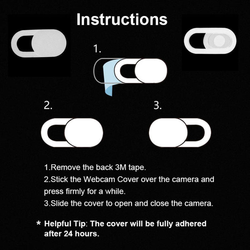 Webcam Cover Privacy Protection Shutter for Phone Laptop Desktop (White) Newly
