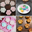 Cake Fondant Molds - Dog Paw & Bone Shape - Silicone Candy Gummy Mold Pink