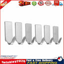 6pcs Stainless Steel Self-Adhesive Hooks Kit Traceless Kitchen Door Rack Newly