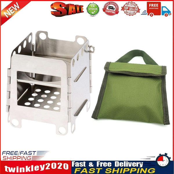 Camping Wood Stove Portable Outdoor Folding Picnic Grill BBQ Cooking Stove Newly