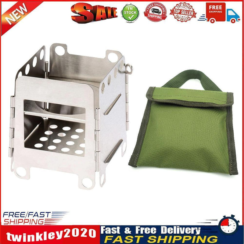 Camping Wood Stove Portable Outdoor Folding Picnic Grill BBQ Cooking Stove Newly