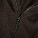 Women Thicken Fleece Winter Jacket Hooded Zipper Overcoat(Coffee)(XXXL)