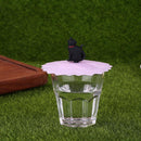Clear Cherry Silicone Cup Cover Heat-resistant Reuse Animal Lid (Black Cat)