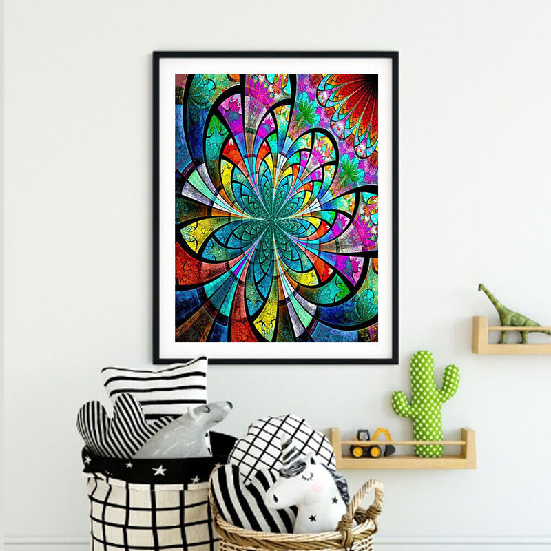 Mandala Flower Canvas Paint By Numbers Oil Hand Painted Drawing Kit Home Decor