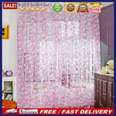 Chic Leaf Type Tulle Door Window Curtain Rural Leaf Design Curtain Pink