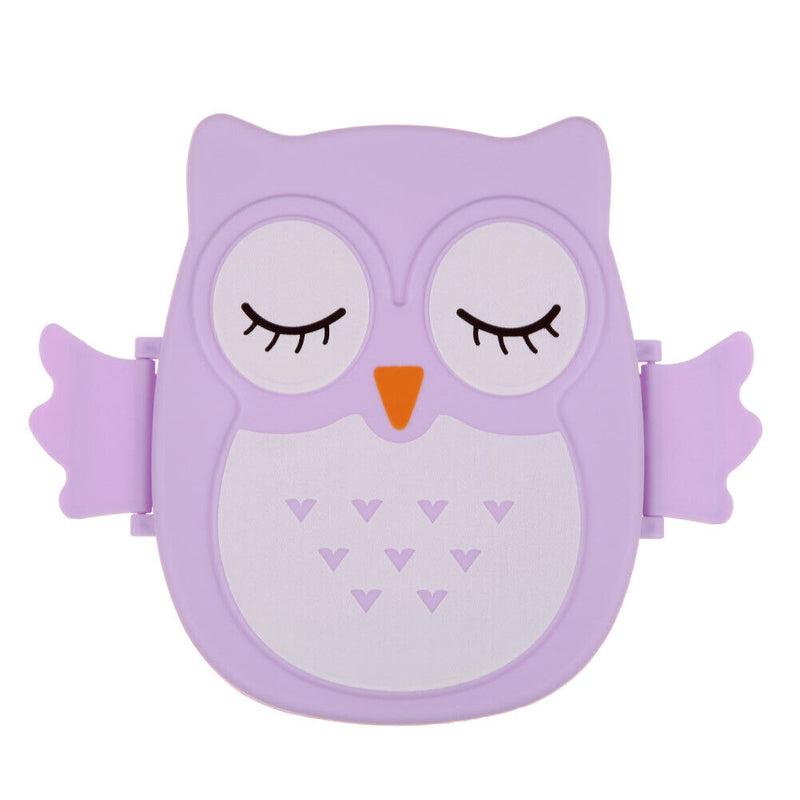 Cartoon Owl Lunch Box Food  Storage Container Portable Bento Box(Purple)