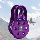 Rock Climbing Pulley Aluminum Bearing Lifting Fixed Rope Equipment (Purple)