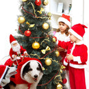 Dog Clothes Pet Warm Coat Christmas Santa Riding Deer Hooded Costume (L)