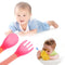 Baby Feeding Safety Soft Spoon Fork Set Temperature Sensing Flatware(Pink)