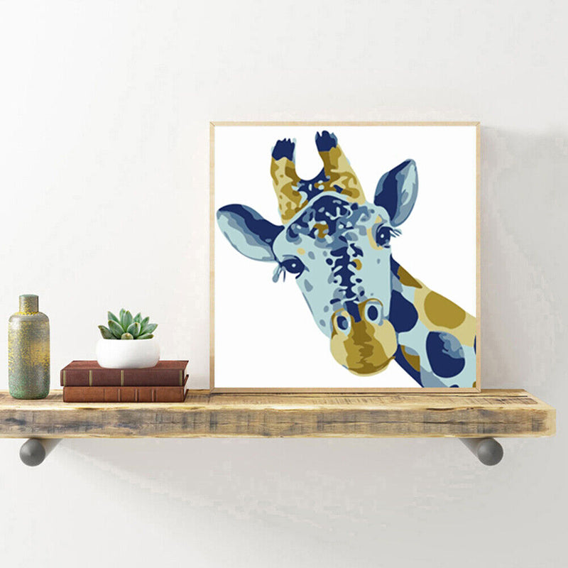 DIY Animals Painting Kit by Numbers Hand Painted Oil Picture Set Children Gif