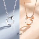 Lover Gift Double Buckle Copper Pendant Round Couple Necklace Clavicle