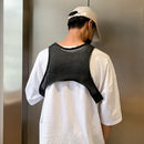 Street Shoulder Bag Women Men Hip Hop Vest Chest Pouch (2 Reflective Black)