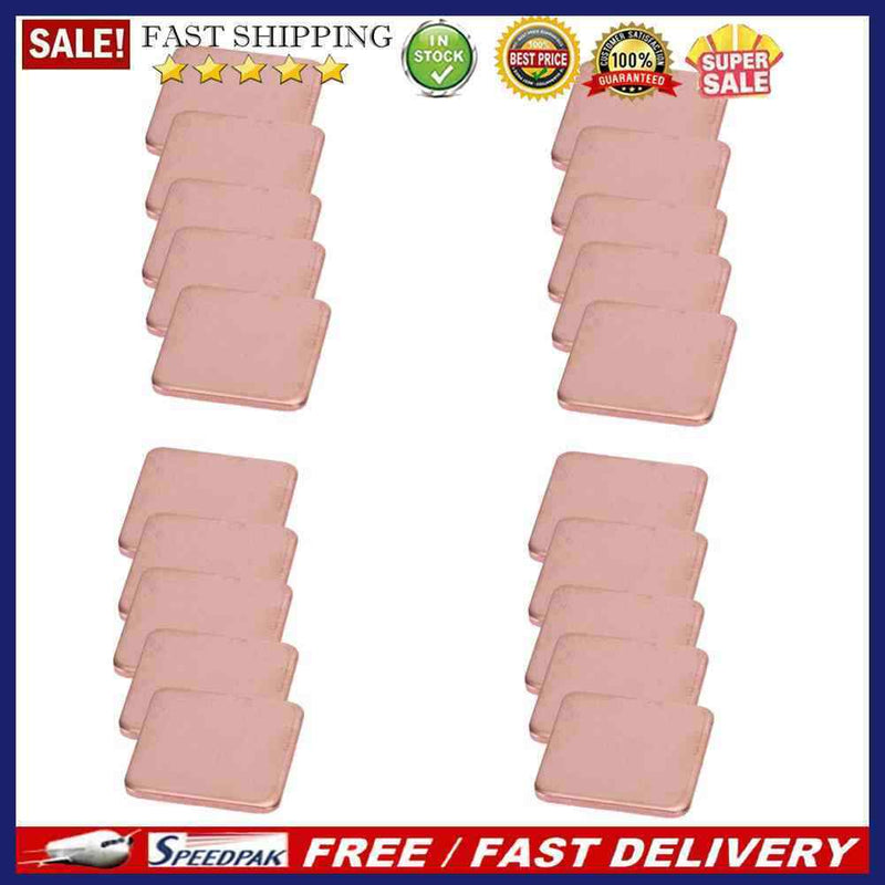 20 pcs 15mmx15mm 0.3mm Heatsink Copper Shim Thermal Pads for Laptop