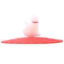 Clear Red Cherry Silicone Cup Cover Leakproof Reusable Cartoon Lid (Cat)