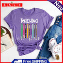 Fashion Teacher With Flair Short Sleeve T-Shirt (Purple M) -06695