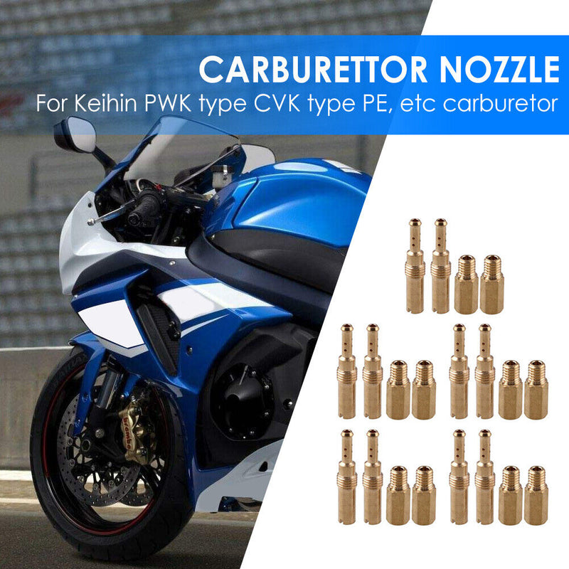 20pcs Carburetor Main Jet + Slow / Pilot Jet Kit for Keihin PWK OKO CVK Newly
