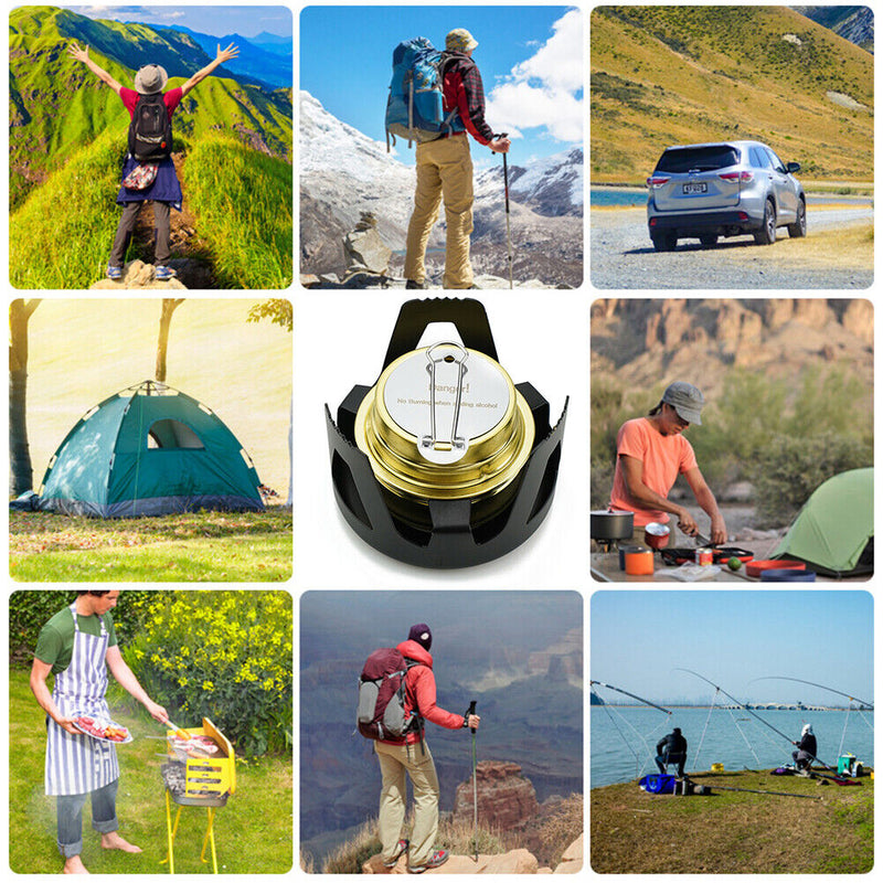 Mini Alcohol Stove Outdoor Camping Tourist Picnic Cooking Stove (Black) Newly