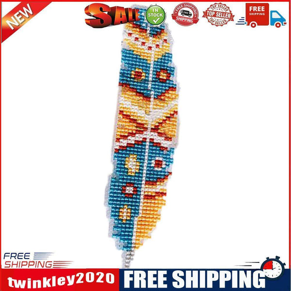 12CT 2 Strands Feather Double-Sided Counted Cross Stitch Bookmark Kit (A)