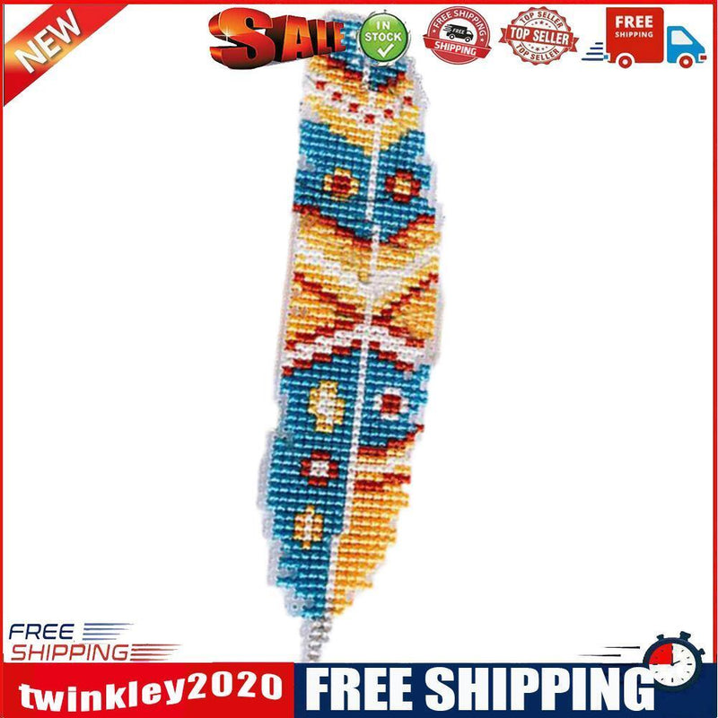 12CT 2 Strands Feather Double-Sided Counted Cross Stitch Bookmark Kit (A)