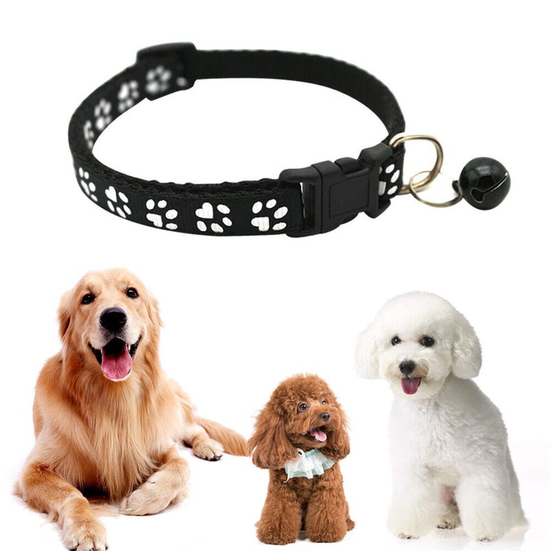 Cat Collar with Bell Adjustable Buckle Collar Footprint Necklace Pet Supplies