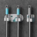Wall Mounted Mop Holder Hang Brush Broom Rack Kitchen Tool (Double Row)